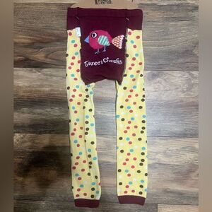 Lazy One leggings‎ size 3T polka dot bird graphic fall winter cute funky